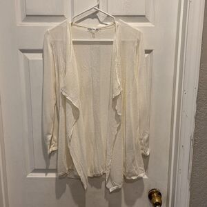 August Silk Women's‎ Open Front Flowy Cardigan Viscose Off White Medium Beachy